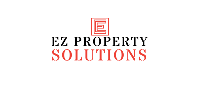 EZ PROPERTY SOLUTIONS in red on a white and green background.